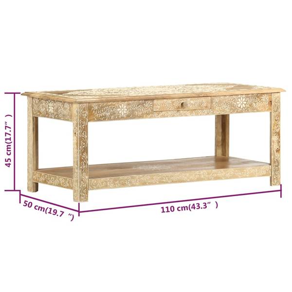 Couchtisch XT2664 Braun - Holzwerkstoff - 50 x 45 x 110 cm