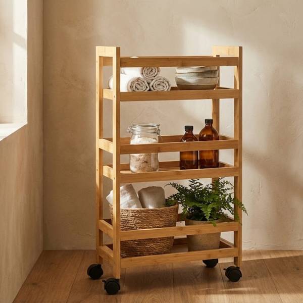 Badezimmerregal KLUK Beige - Bambus - 15 x 76 x 38 cm