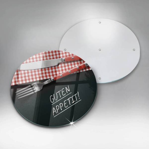 Schneidebrett Guten Appetit! Glas - 40 x 40 x 1 cm
