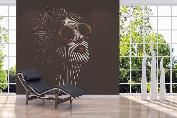 Fototapete Pop-Art Sonnenbrille Beige - Dunkelgrau - Orange - Pink - Rot - Gelb