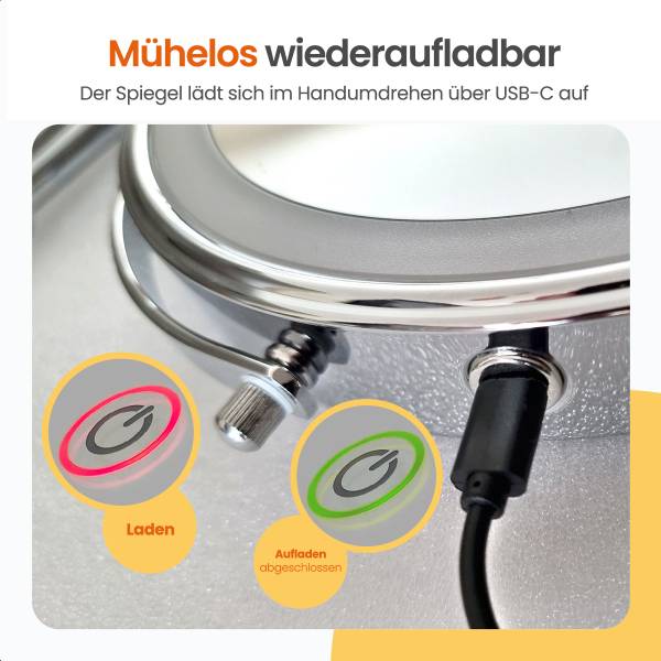 Make-up Spiegel Illumination Silber - Metall - 27 x 27 x 27 cm