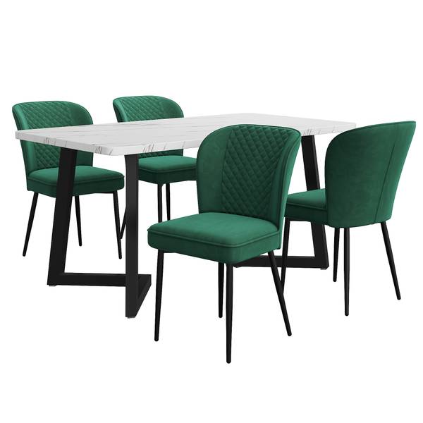 Essgruppe BB1892 5tlg Grün - Holzwerkstoff - 68 x 75 x 117 cm