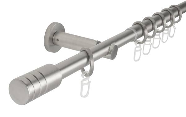 Gardinenstange ausziehbar Rillcube Silber - Metall - 400 x 2 x 8 cm