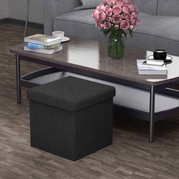 Sitzhocker Sitzwürfel Fußhocker Hocker Schwarz - Textil - 30 x 30 x 30 cm