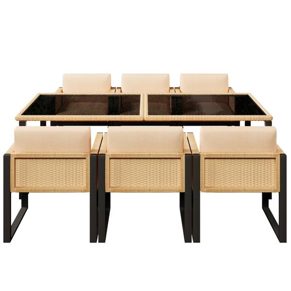 Garten-Essgruppe  Phanes 7-tlg Braun - Kastanienbraun - Khaki