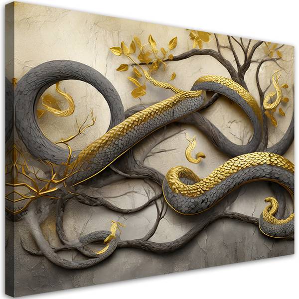 Tableau déco serpent branche abstraction 60 x 40 cm