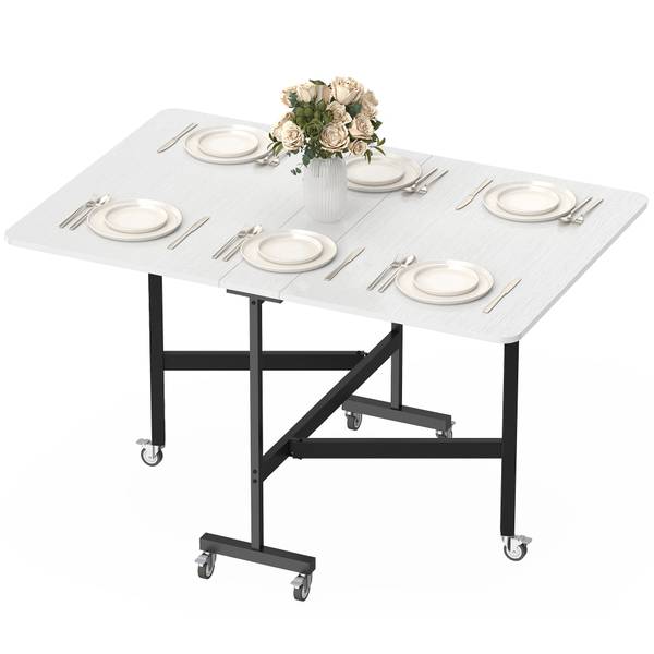 Klappbarer Esstisch 049V81WT Weiß - Metall - 120 x 73 x 80 cm
