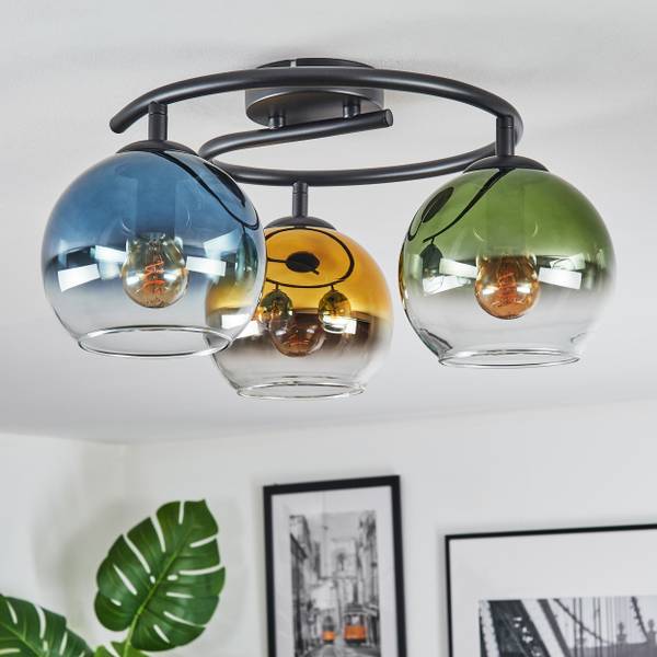 Deckenleuchte Cesaro Blau - Gold - Grün - Metall - 16 x 16 x 16 cm