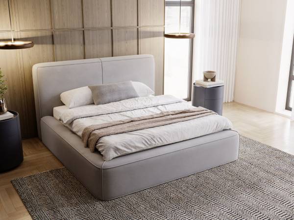 Polsterbett AMARO Silber - Liegefläche Breite: 160 cm