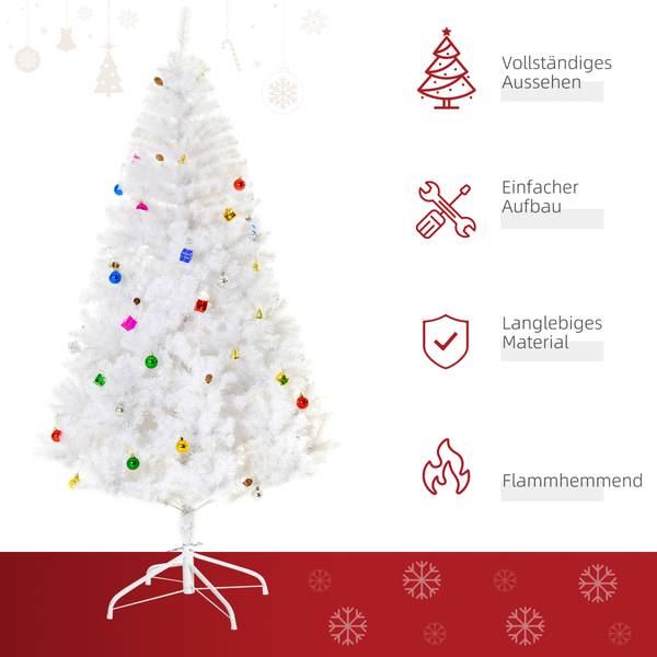 Künstlicher Weihnachtsbaum 02-0352 Weiß - Kunststoff - 105 x 180 x 105 cm