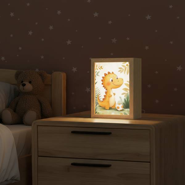 Lampe de Chevet Pour Enfant Dino 15 x 20 cm - Diamètre : 23 cm