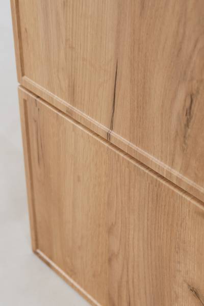 Wastafelmeubel Oder III beige - goud - eikenhouten look