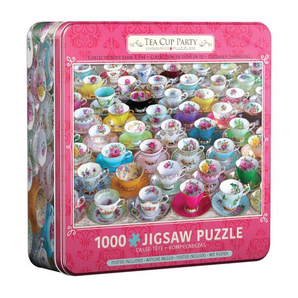 Puzzle Teetassen Party - in Puzzledose Papier - 20 x 7 x 20 cm