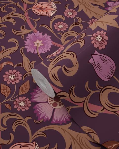 Tapete 132264 Violett - Papier - 50 x 900 x 50 cm