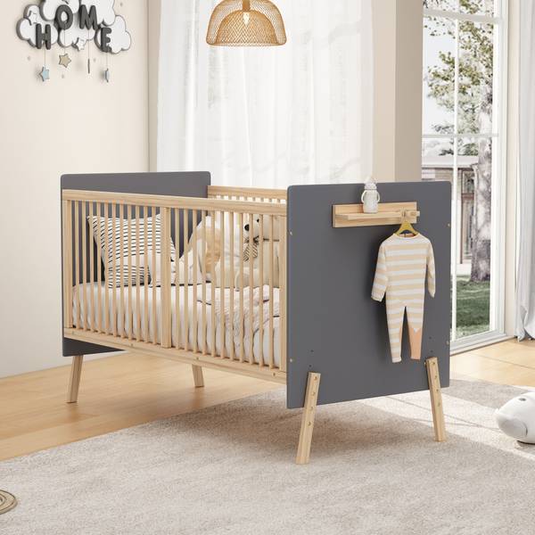 Babybett SafeWoody Blau - Massivholz - 70 x 86 x 140 cm
