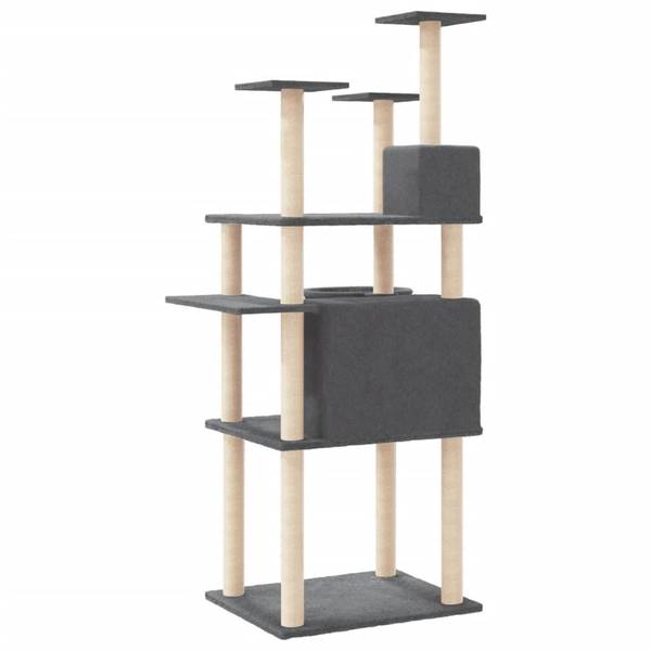 Kratzbaum 3016225 Grau - Holzwerkstoff - Textil - 83 x 166 x 90 cm