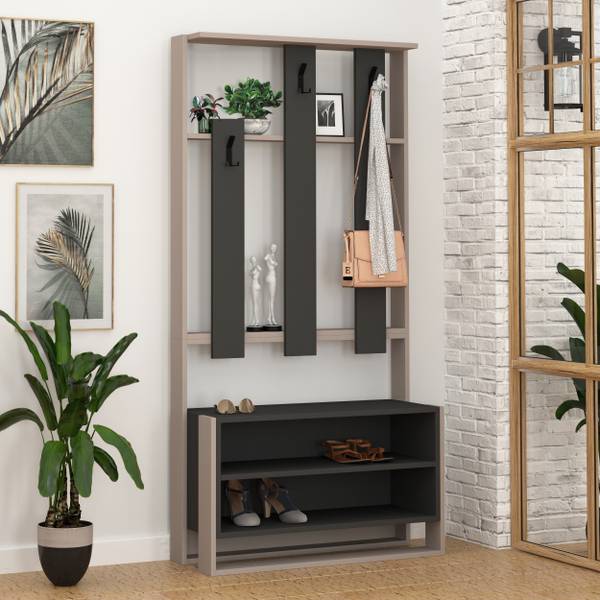 Garderobenset CHESTER -  Mokka-Anthrazit Anthrazit - Beige
