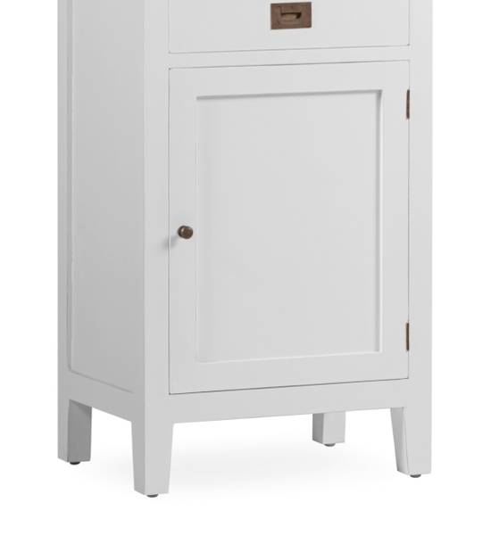  VITRINE AUS WEISSEM HOLZ 55 X 40 X 190 Weiß - Holz teilmassiv - 55 x 190 x 40 cm