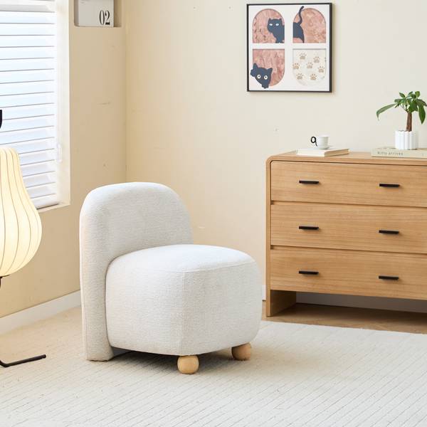Einzelsessel KOKKOLA Beige - Massivholz - 57 x 62 x 61 cm