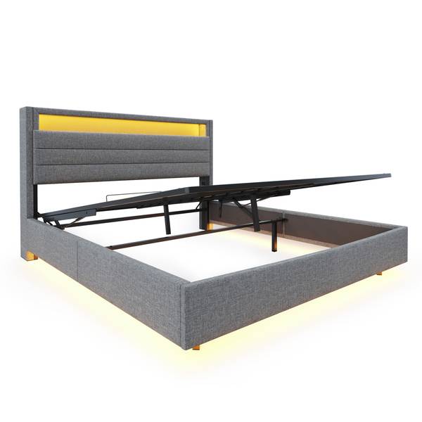 Gepolsterd bed Phoebe Ⅱ grijs