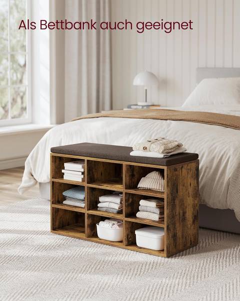 Schuhbank 100639 Braun - Holzwerkstoff - 91 x 39 x 15 cm