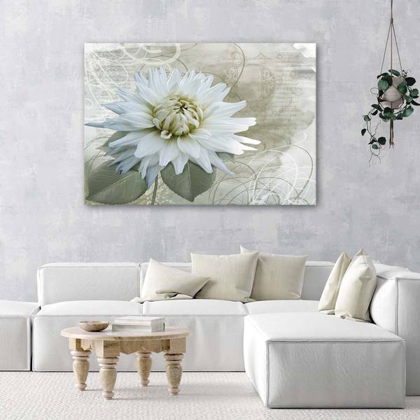 Wandbild vintage-blume 120 x 80 cm