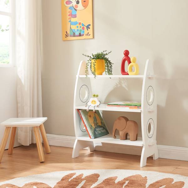 Kinder-Standregal Tårnby Raketenform Weiß - Holzwerkstoff - 55 x 70 x 25 cm