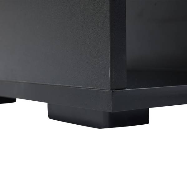 LED-Hochglanz TV-Schrank Ourea Ⅲ Schwarz - Sicherheitsglas - 40 x 46 x 180 cm