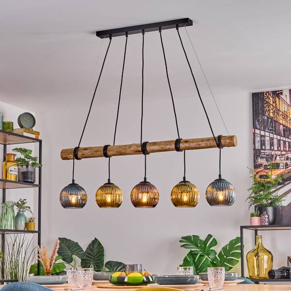 Pendelleuchte Cesaro Blau - Gold - Holzwerkstoff - Metall - 34 x 150 x 100 cm