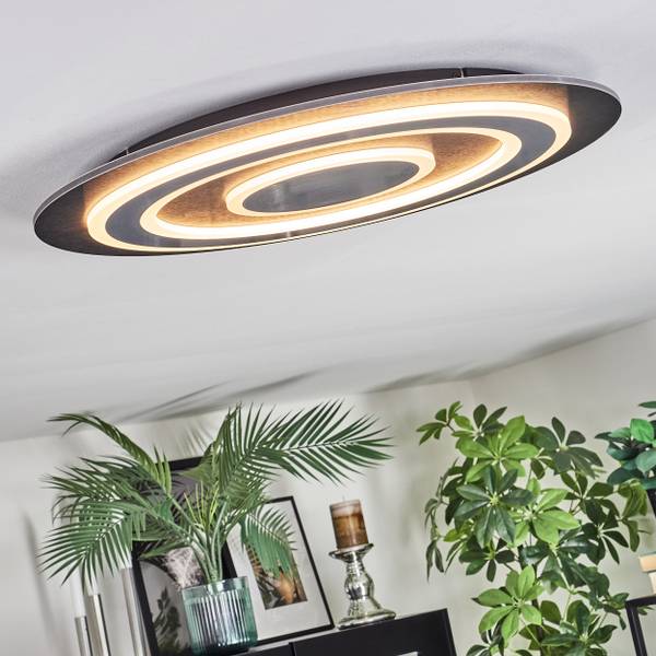 Deckenleuchte Binasco Grau - Weiß - Holzwerkstoff - Metall - 62 x 7 x 62 cm