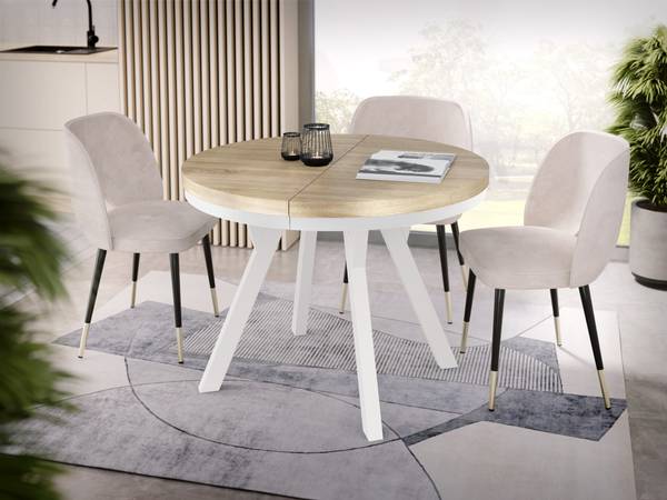 Ausziehbarer Esstisch Lume Braun - Eiche Sonoma Dekor - 100 x 100 cm - Durchmesser: 100 cm