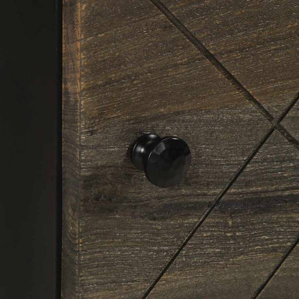 Nachttisch X3761 Schwarz - Massivholz - 33 x 46 x 40 cm