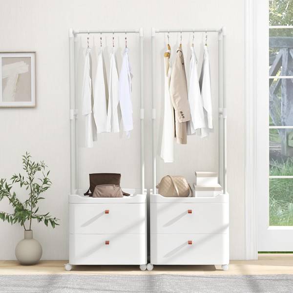 Kleiderständer VH33726ITDE Weiß - Metall - 40 x 161 x 52 cm