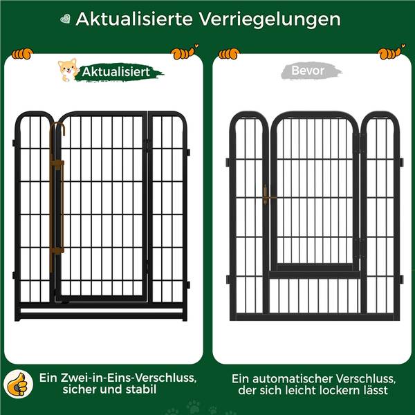 Welpenlaufstall ARI89 Schwarz - Metall - 66 x 2 x 80 cm