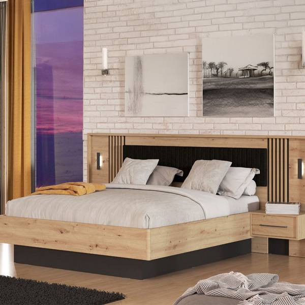 Doppelbett-Kasotto Braun - Holzwerkstoff - 209 x 116 x 268 cm