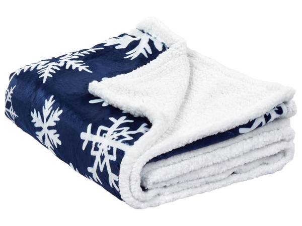 Kuscheldecke ANISE Blau - Weiß - Textil - 150 x 1 x 200 cm
