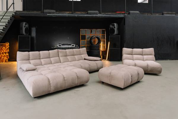 Ecksofa VIVIEN Braun - Armlehne davorstehend links - Ecke davorstehend links