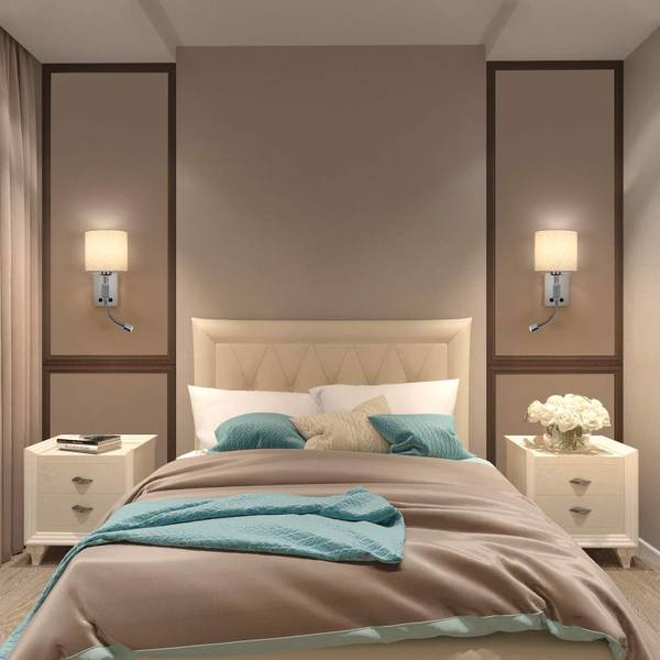 Wandlamp gves wit - ijzer - 20 x 20 x 41 cm