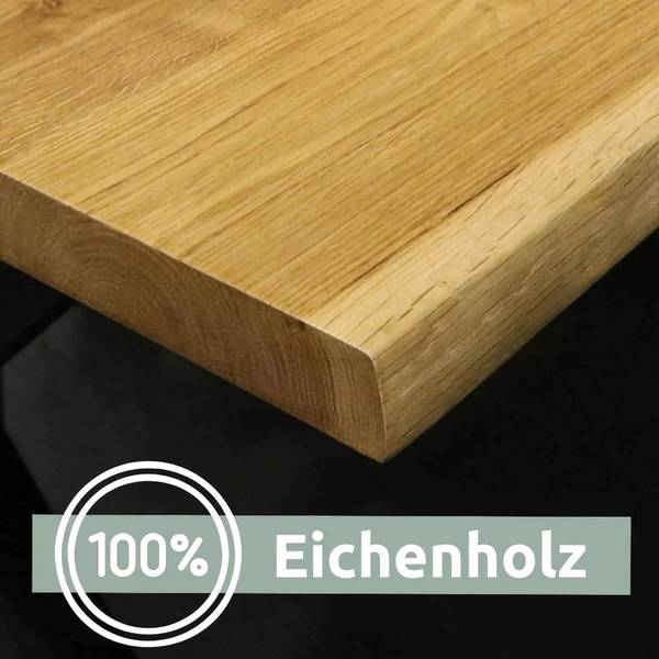 Tischplatte mit Baumkante H4H Braun - Massivholz - 70 x 4 x 100 cm