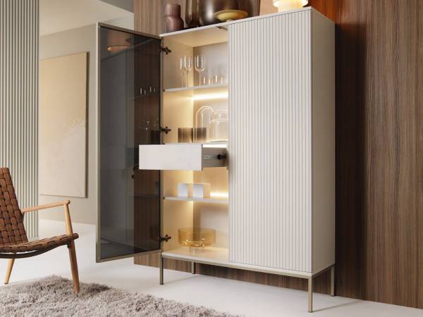 Vitrinenschrank DEO Beige - ABS - 104 x 166 x 39 cm