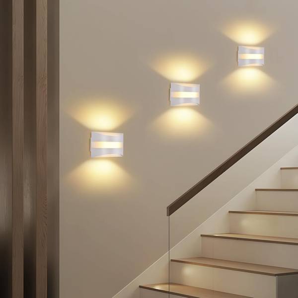 LED Wandleuchte Alaric Ⅲ Weiß - Metall - 13 x 8 x 21 cm