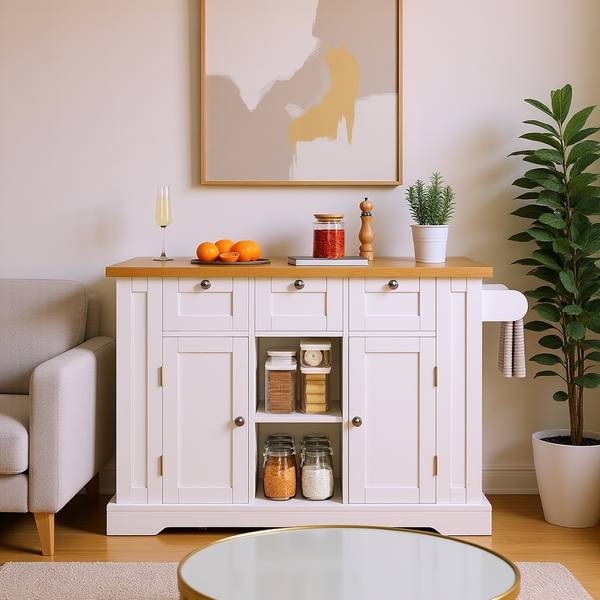 Sideboard Exine Braun - Weiß - Holzwerkstoff - 132 x 87 x 70 cm