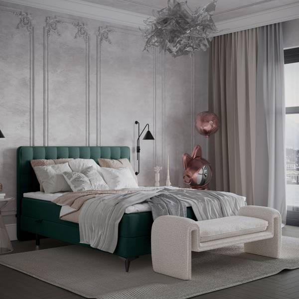 Boxspringbett Annakie Grün - Liegefläche Breite: 180 cm