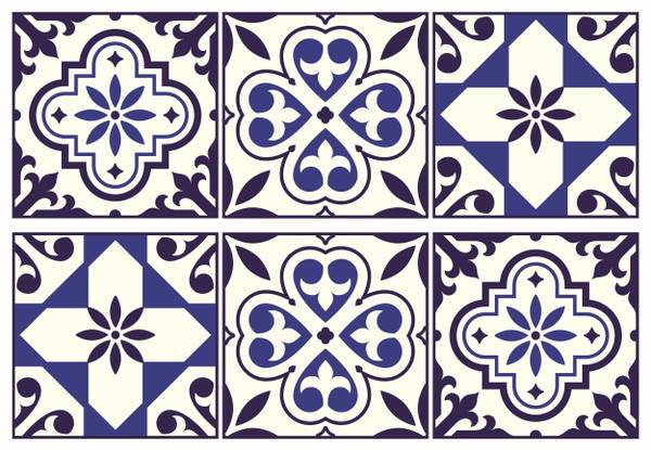 Wandtattoo 600329 Blau - Fleece - Vinyl - 65 x 43 x 43 cm