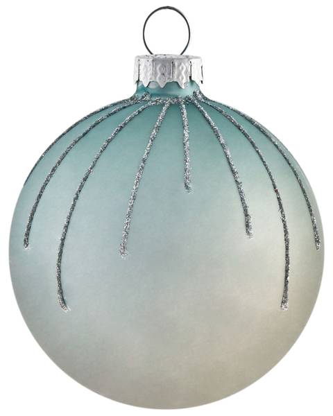 Weihnachtsbaumkugeln SNOWFALL 35-tlg Blau - Silber - Weiß - Glas - 8 x 16 x 8 cm