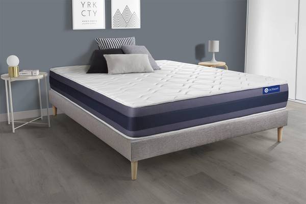 Bettgestell und Matratze Actiflex morph Grau - Massivholz - 120 x 53 x 210 cm