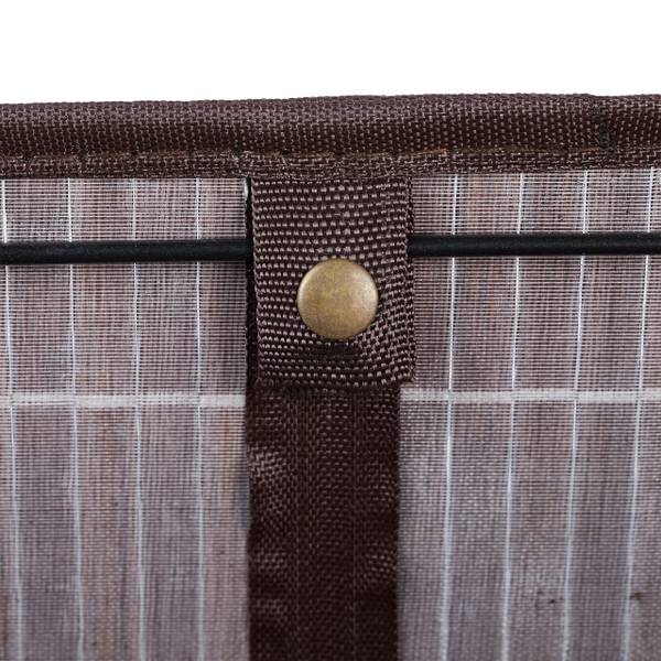3 x Aufbewahrungskorb Bambus braun Schwarz - Braun - Weiß - Polyester - 38 x 17 x 29 cm