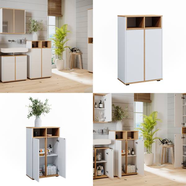 Meuble salle de bain Didi 47669 Blanc - Bois manufacturé - 60 x 97 x 30 cm