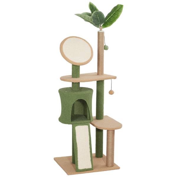 Kratzbaum CP227 Grün - Holzwerkstoff - 44 x 139 x 48 cm