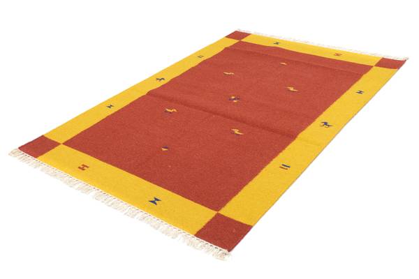 Handgewebt Kelimteppich Rot - Wolle - 120 x 1 x 180 cm